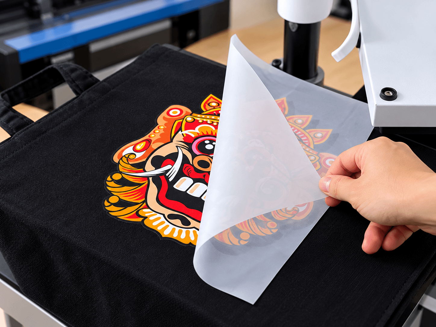Finished DTF print after removing the transfer film
